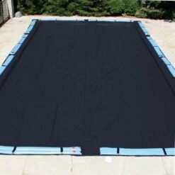 Doheny's Solid Winter Cover For 16x32 Ft Rectangular Pools, 10 Year Warranty, With 12 Water Bags