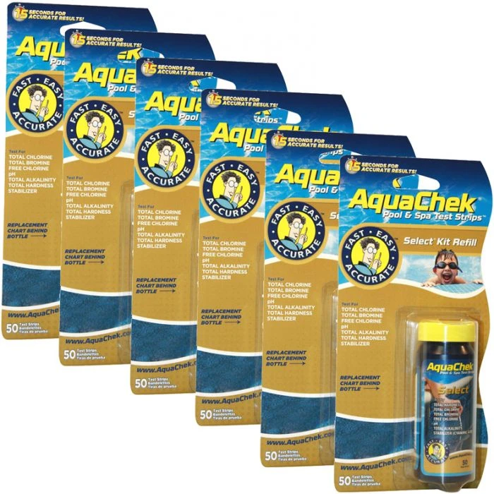 AquaChek Select Refill (50) For Free Chlorine, Total Chlorine, Total Bromine, Total Alkalinity, Total Hardness, Cyanuric Acid (Stabilizer) & PH, 6 Pack 3 AquaChek Select Refill (50) For Free Chlorine, Total Chlorine, Total Bromine, Total Alkalinity, Total Hardness, Cyanuric Acid (Stabilizer) & PH, 6 Pack