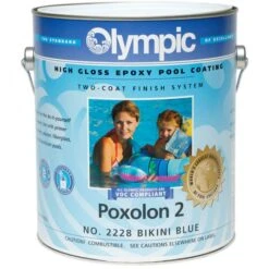 Olympic Poxolon 2 Epoxy Pool Coating 1 Gallon, Bikini Blue