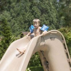 SR Smith Typhoon Pool Slide, Right Turn, Sandstone -Crystal Pool Shop 4068 sand april2023d