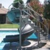 SR Smith Vortex Pool Slide, Full Tube With Staircase, Gray -Crystal Pool Shop 5033 c sq