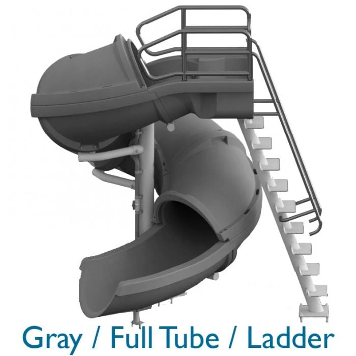 SR Smith Vortex Pool Slide, Half Tube With Ladder, Gray 5 SR Smith Vortex Pool Slide, Half Tube With Ladder, Gray - Image 3