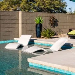 SR Smith Destination In-Pool Sun-Deck Lounger, Gray, Single -Crystal Pool Shop 62700 c sq 1